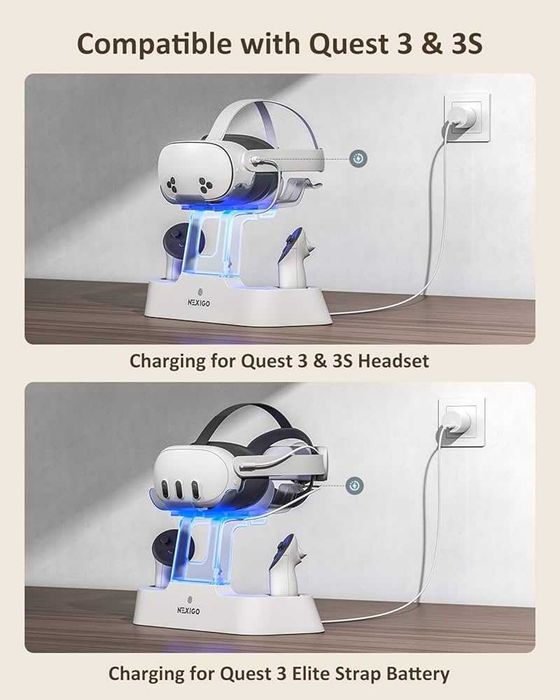 Nowa Stacja ładująca LED do gogli kontrolerów Oculus Quest 2 i 3 VR