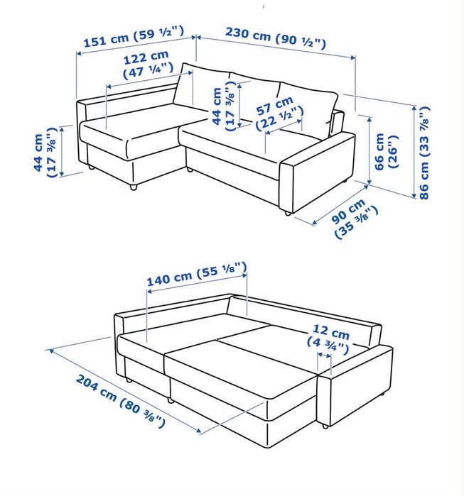 Sofá-cama chaise longue com arrumação - IKEA FRIHETEN [ NEGOCIÁVEL ]