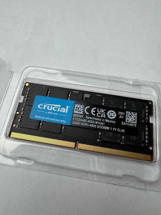 Оперативна пам'ять Crucial DDR5 SO-DIMM 32GB 4800MHz CL40