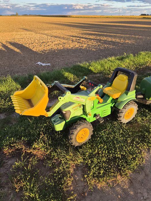 Traktorek  john deere na pedała rolly toys  pompowane koła