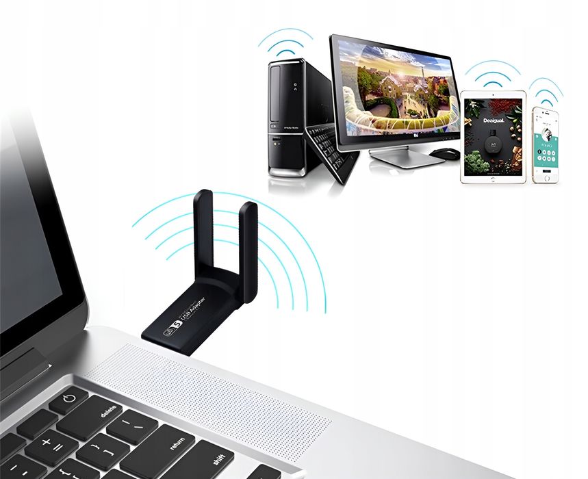 Karta Sieciowa Wifi Adapter Usb 3.0 1300 Mbps 5Ghz