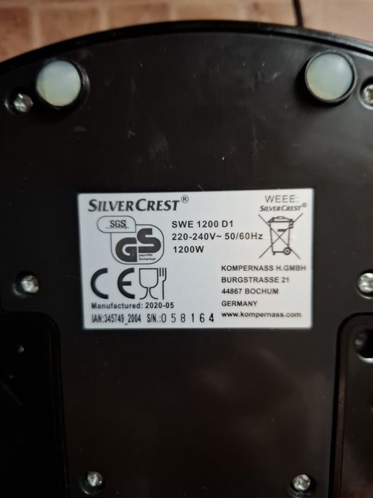 Gofrownica firmy SilverCrest
Dane techn