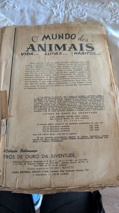 Caderneta figurinhas brasileira dos anos 50 e 60