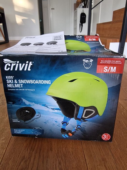 Kask dziecięcy narty/snowboard crivit + google jak nowe