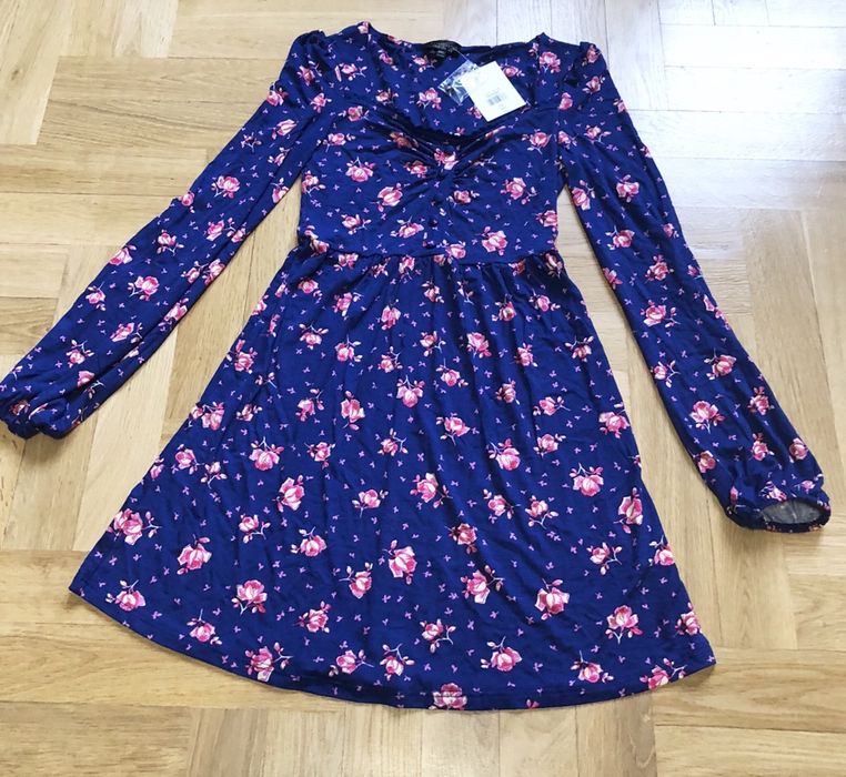 Sukienka w kwiaty hit jesien dzianinowa nowa
