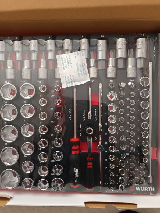 WURTH !!! Zestaw kluczy nasadowych 108 elementów !! Wkład do wózka !!