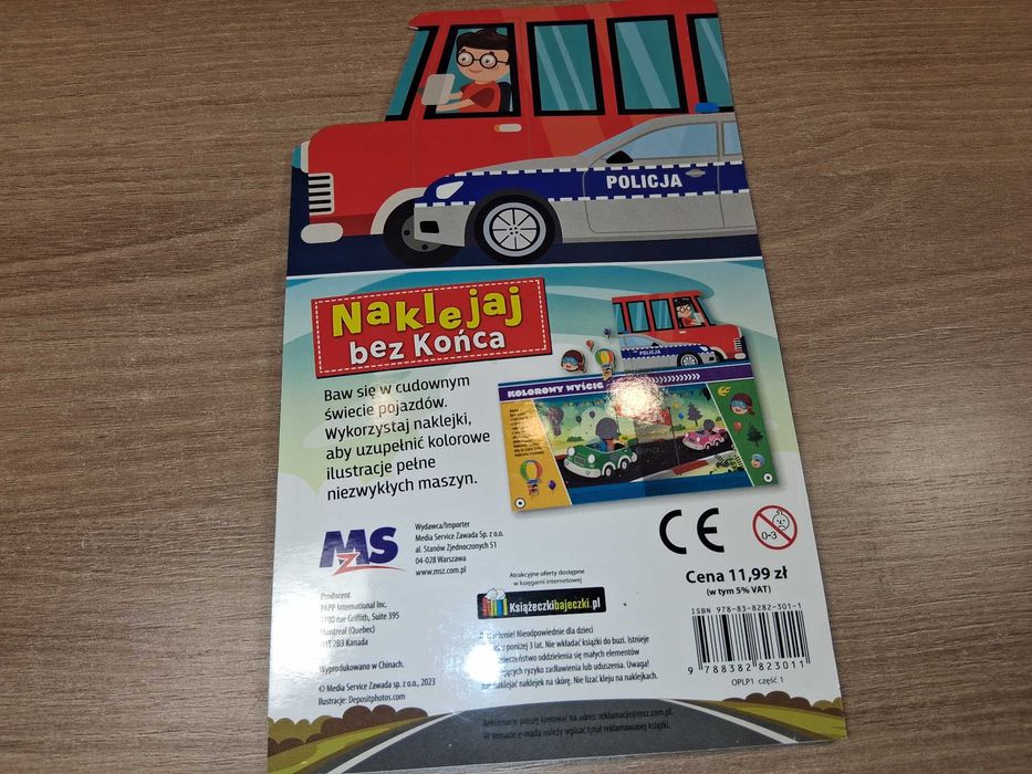 D071 Naklejaj Bez Końca Maszyny W Mieście Książeczka Z Naklejkami Nowa