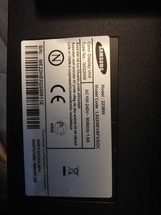 Excelente Oportunidade Monitor Samsung SyncMaster 223BW