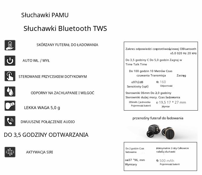 Słuchawki bezprzewodowe PaMu Scroll Bluetooth 5.0