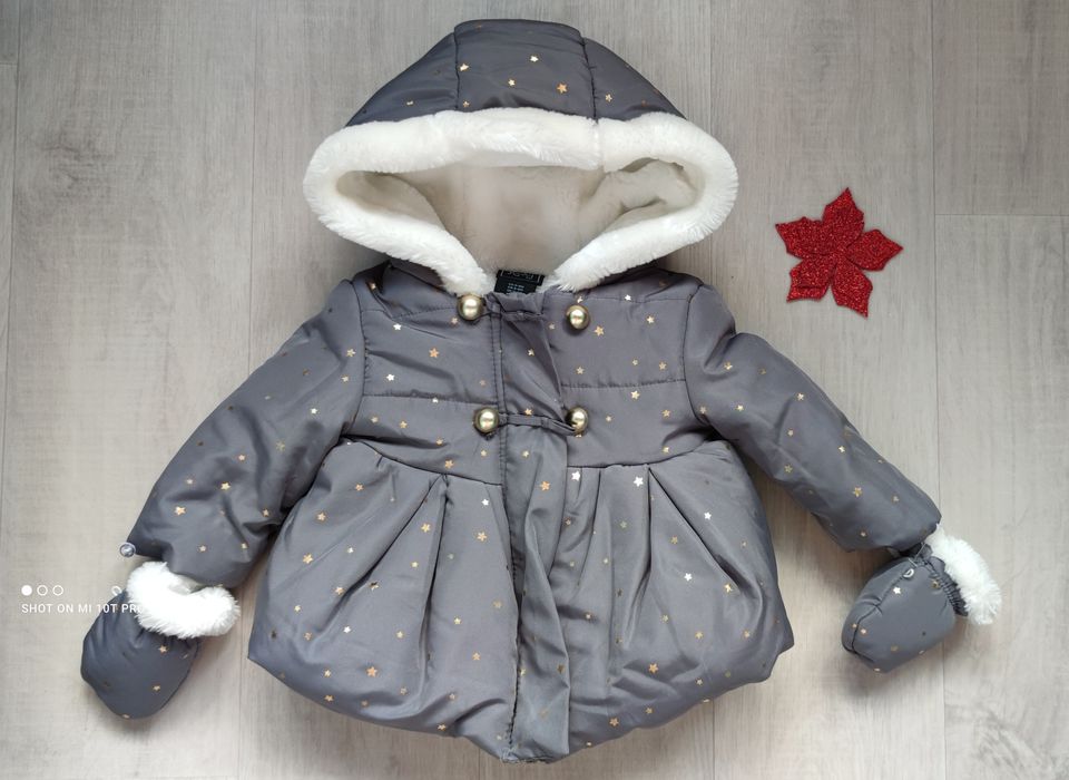 Зимова куртка на міху на дівчинку на 3-6 міс. зимняя куртка курточка