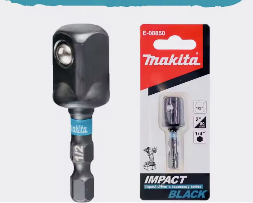 Makita E-08850 Ударний чорний адаптер для гнізда 1/2" X 50 мм 1/4"