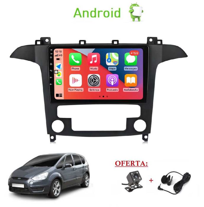 (NOVO) Rádio 2DIN • Ford S-MAX (2006 a 2015) • Android GPS [4+64GB]