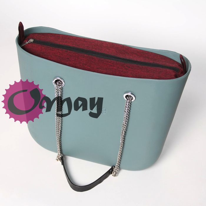 Czarny organizer do OBAG STANDARD len czerwony 2 kieszenie wkład OMAY