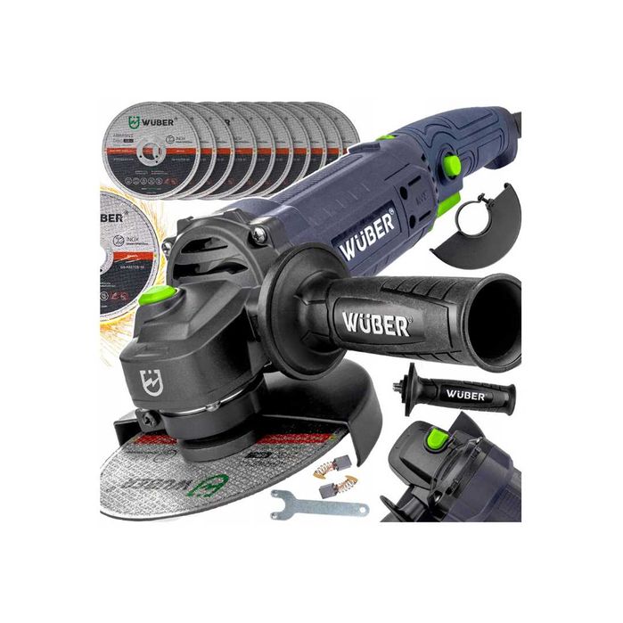 Szlifierka Kątowa Akumulatorowa Bezszczotkowa Gumówka 2x Aku 7x Tarcza