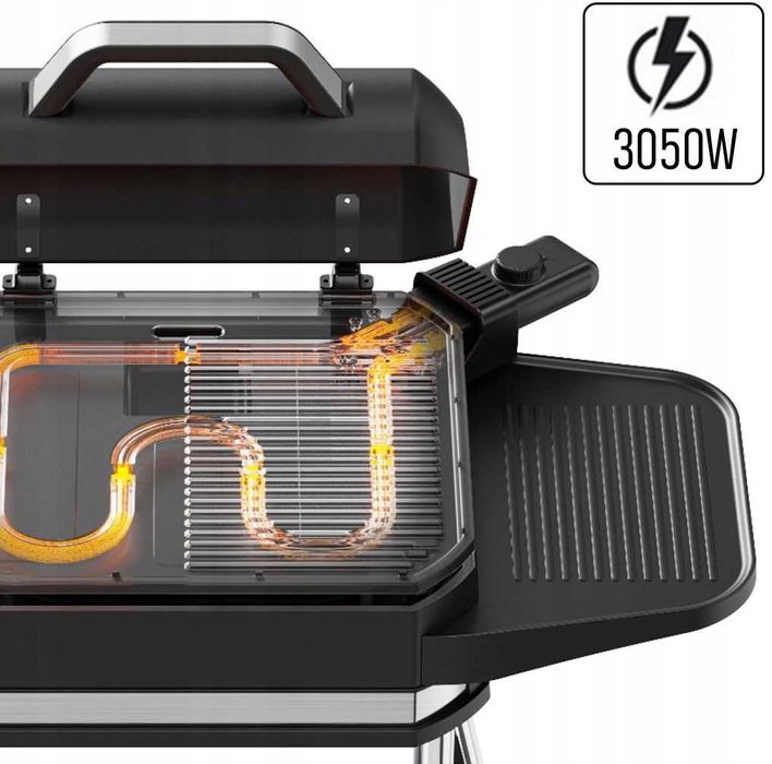 Grill Elektryczny Zilan 6w1 3050W XXL Pokrywa Termometr Półki
