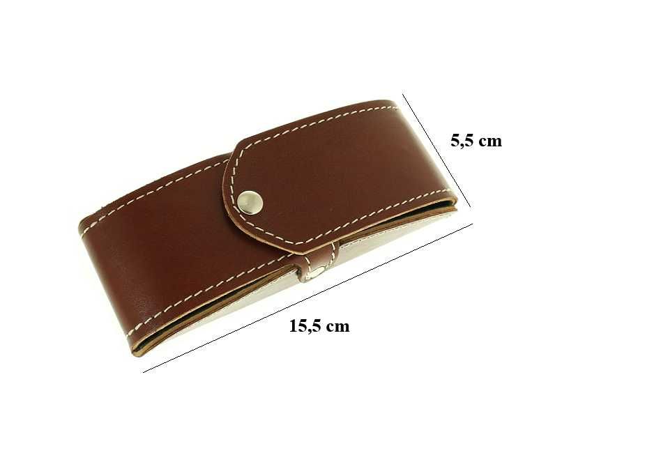 Sztywne etui na okulary korekcyjne przeciwsłoneczne skórzane burgund