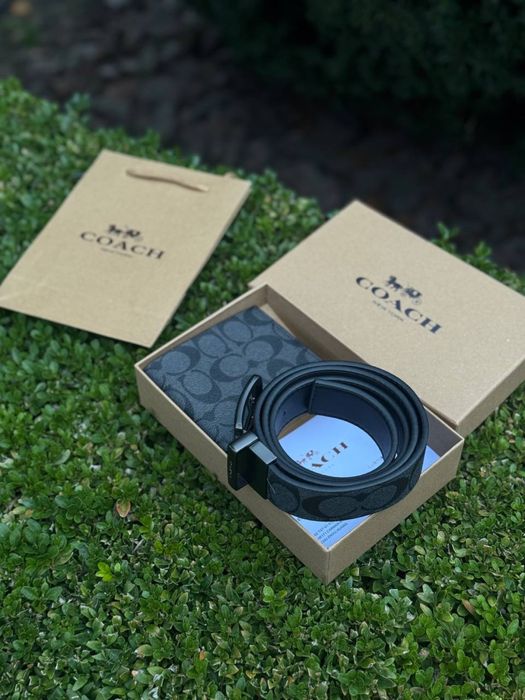 Подарунковий набір Coach New York набор подарочный Коач кошелек ремень