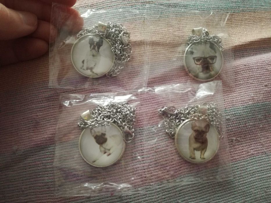 Fios/pendentes/colares bulldog francês variados preço unidade