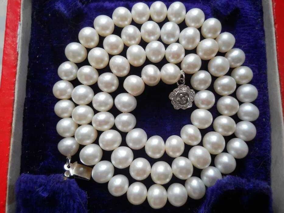 Ожерелье из натурального речного жемчуга 10 мм