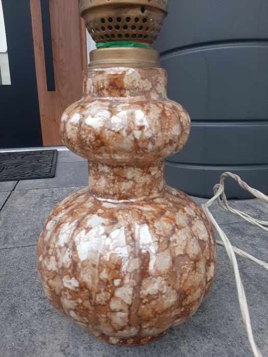 Stara,ceramiczna lampa stołowa