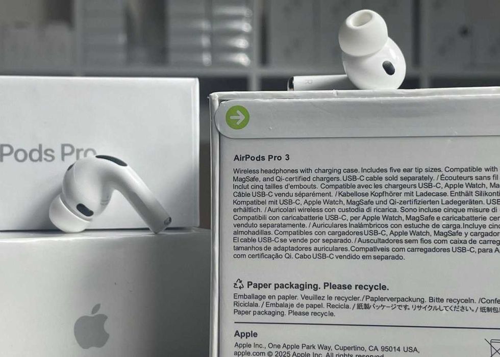 ‼️Якість 100%‼️ Навушники Apple Airpods Pro 3 Generation + шумопоглинання + прозорість