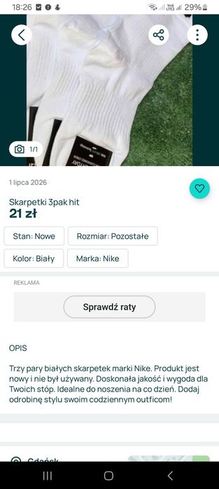 Czapka 3pak nike długie