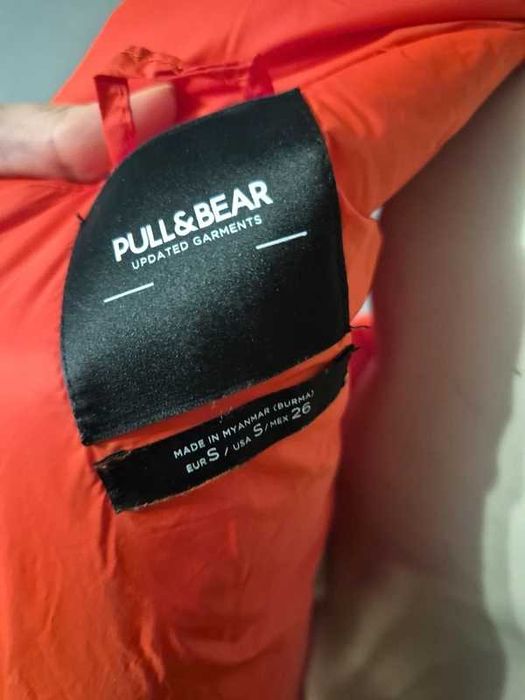 Czerwony krótki bezrękawnik kamizelka puffer S 36