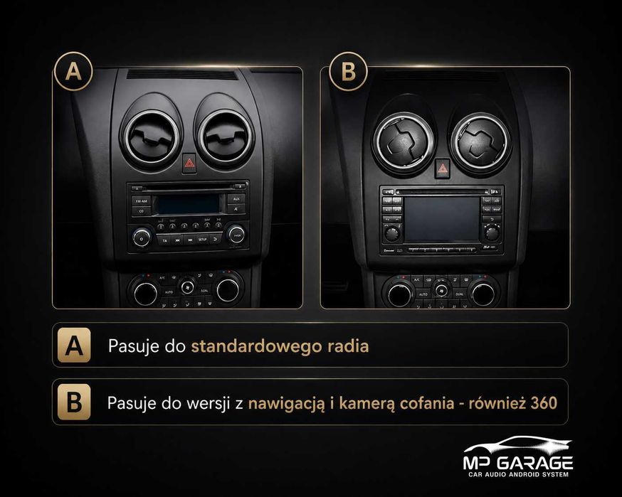 Radio Android Nissan Qashqai J10 4G LTE CarPlay AA Qled Montaż