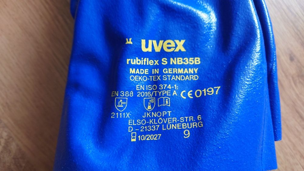 rękawice gumowe ochronne uvex rubiflex s rozm 9