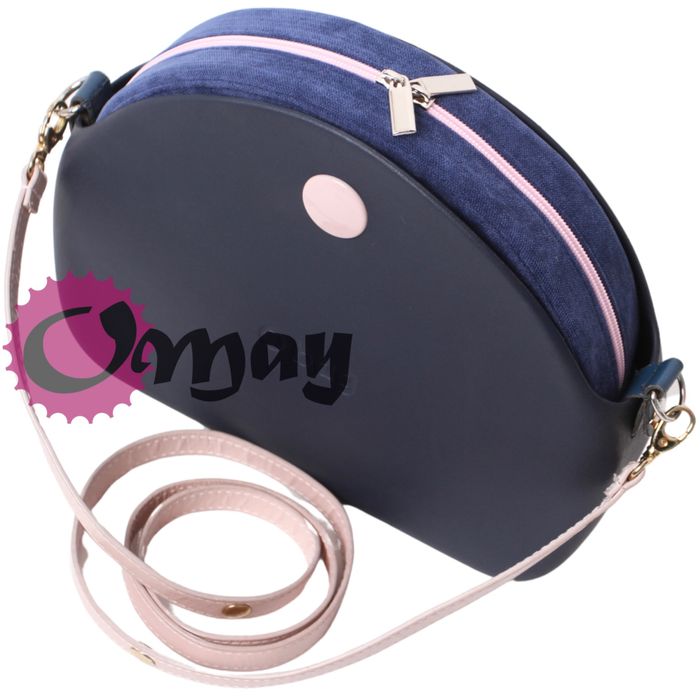 Granatowy organizer do OBAG MOON LIGHT welur róż 2 kieszenie OMAY