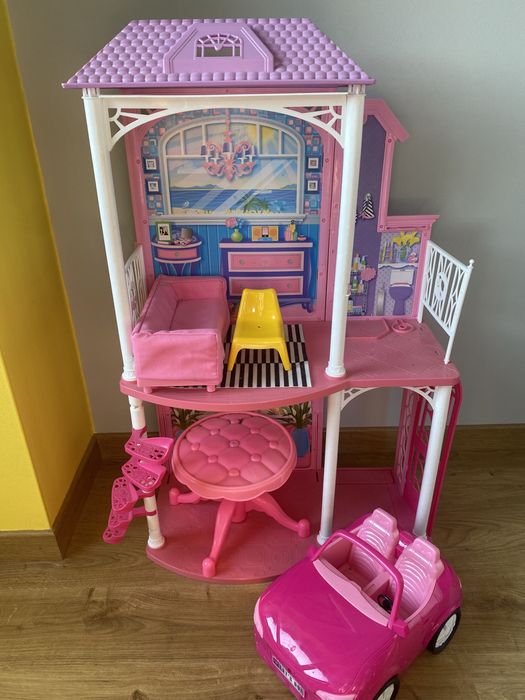 Domek Barbie dla lalek samochód komplet