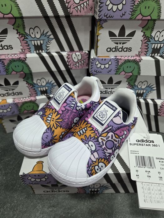 Дитячі кросівки Adidas Superstars 360 I GX3294, оригінал, нові, красовки для дівчинки, хлопчика, розмір 21 22 23 25 26 27