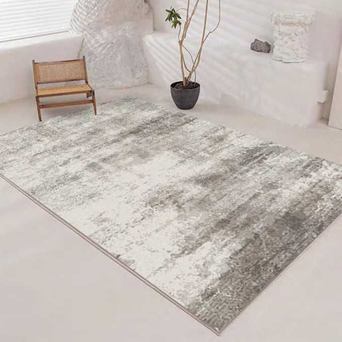 Dywan miękki szary pluszowy biały 170/120cm