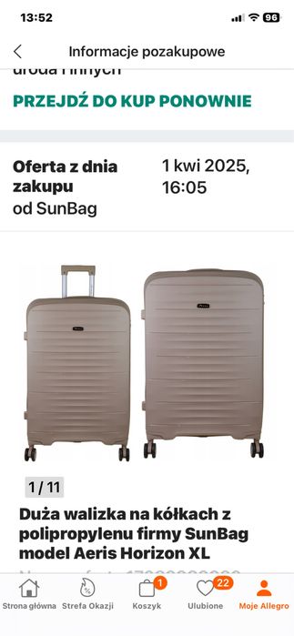 Walizka podrozna z polipropylenu okazja