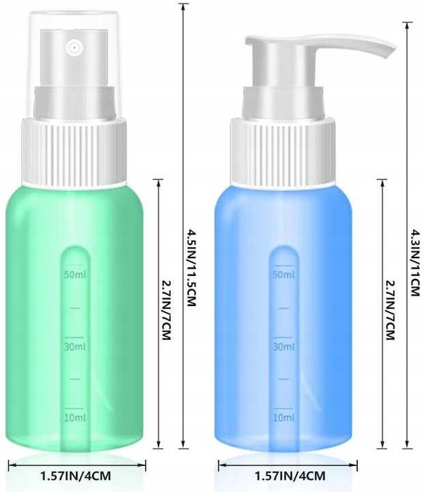 Butelki silikonowe podróżne 4 szt 50 ml