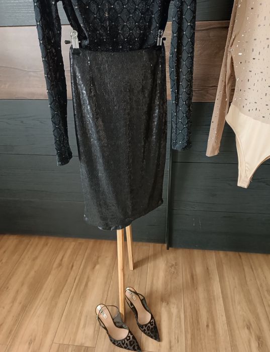 Spódnica cekinowa 36 S S/M cekiny midi