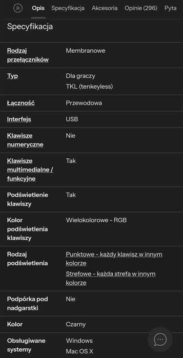 Klawiatura SteelSeries Apex 3 Tkl
