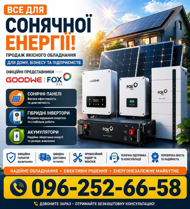 Оптовий склад гібридних інверторів, аккамуляторів, обладнання для СЕС! Системи зберігання енергії (ESS/BESS)