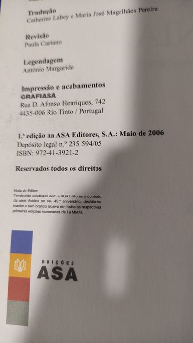 Livro Banda Desenhada Antiga " Asterix " Edição Especial Limitada ,Num