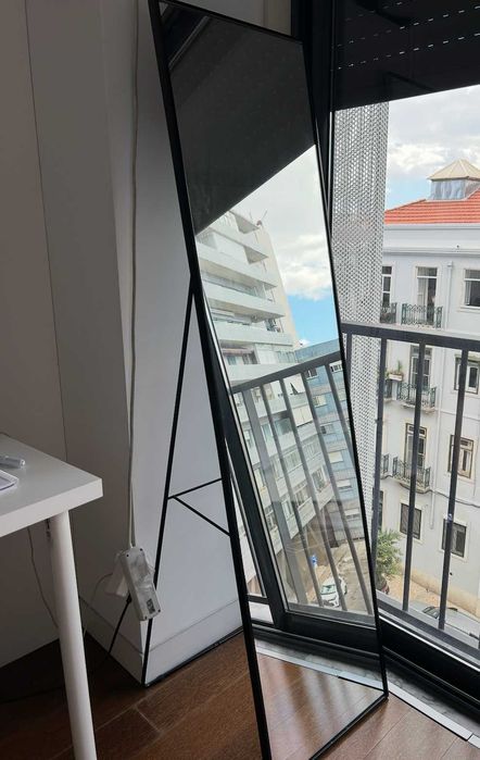 IKEA - KARMSUND Espelho de pé, preto, 40x167 cm