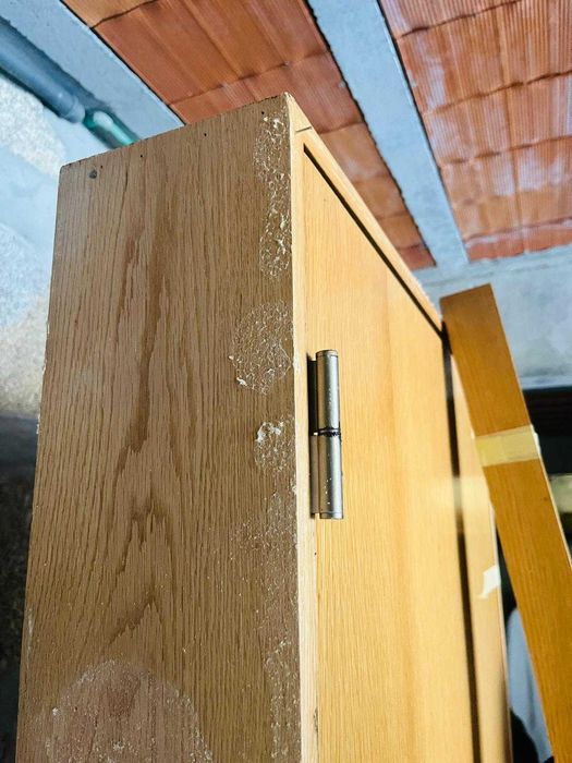 Porta de madeira de carvalho maciça e aro