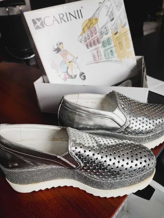 buty damskie srebrne na platformie