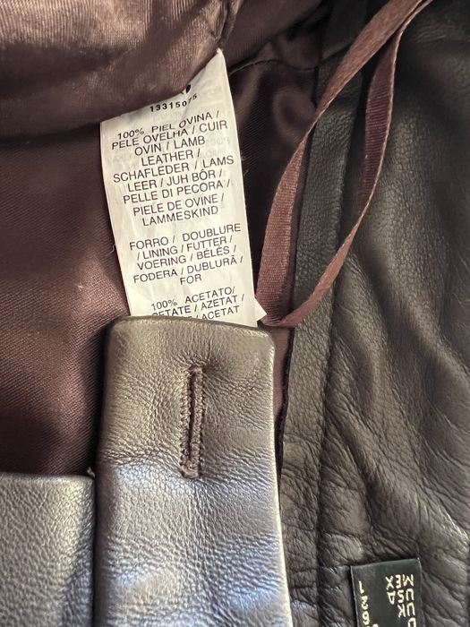 Calças de senhora, 100% pele ovelha, cor castanha