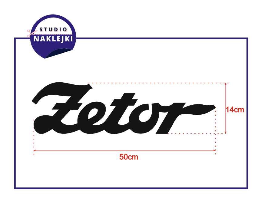 Naklejka Zetor 50x14cm Traktor Ciągnik Rolniczy Nalepka Logo napis