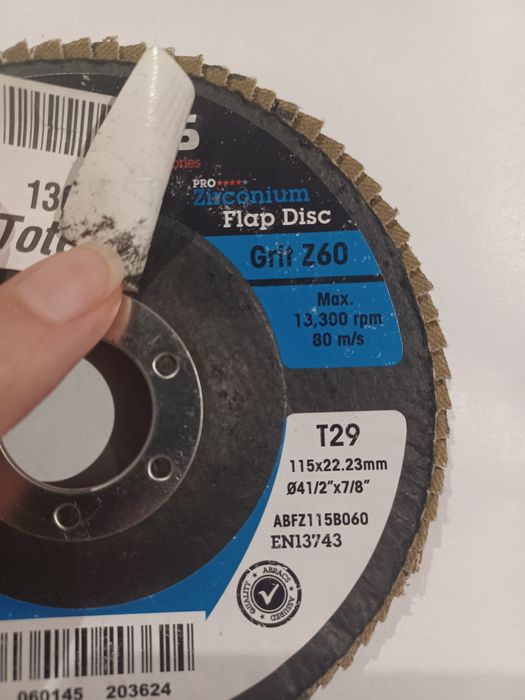 Tarcza Krążek listkowy z cyrkonu ABFZ115B060 Abracs Pro 115mm 60g