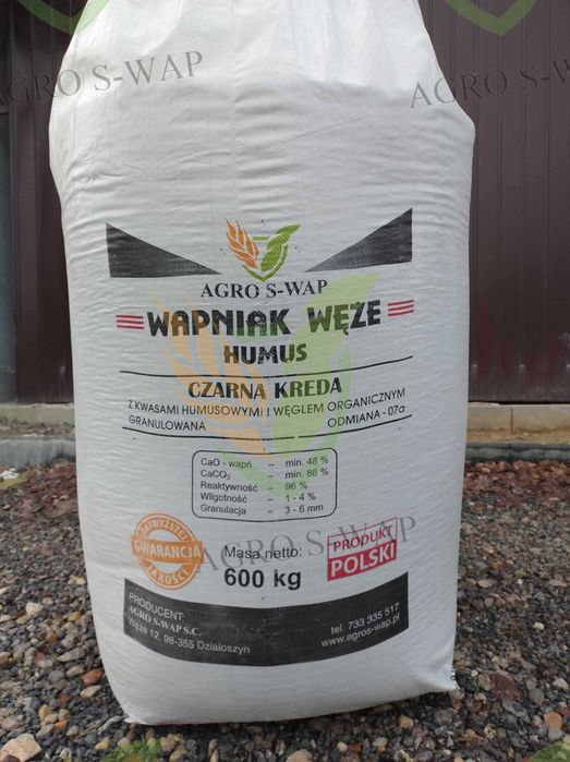Wapno nawozowe granulowane magnezowe węglanowe czarna kreda PRODUCENT