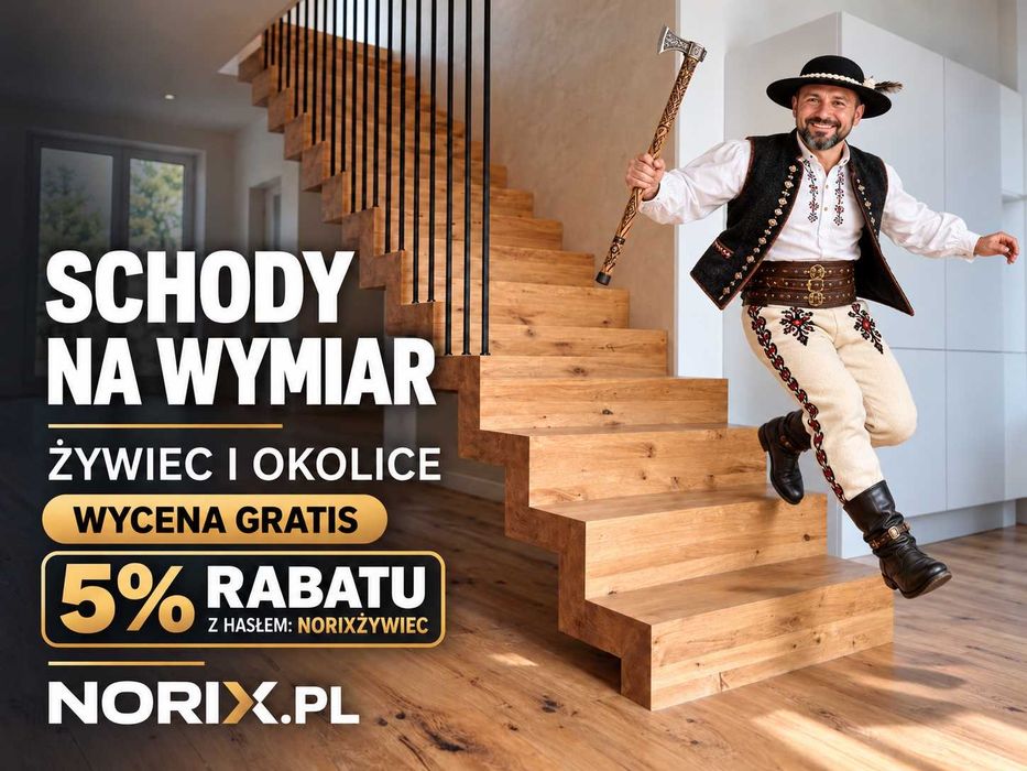 Schody drewniane na wymiar Żywiec – montaż, wycena gratis, rabat 5%