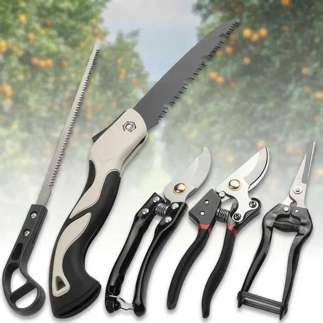 Садовый набор 5в1 для дачи и сада, секаторы, ножницы, пила ножовка