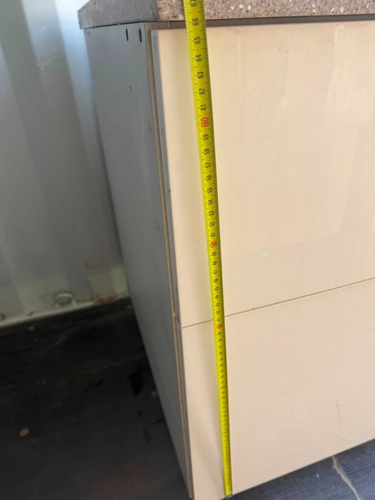 Szafka z szufladami kuchenna 156x68 szafki kremowe beżowe połysk biuro