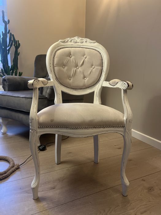Fotel, tron, shabby chic, Ludwik